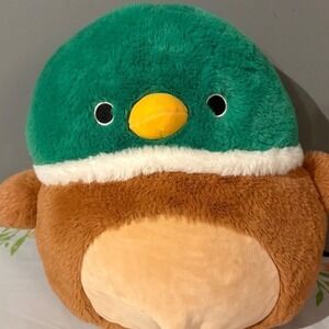 Squishmallows Fuzz-A-Mallows Avery the Mallard Duck 12 Inch Plush Brown Green